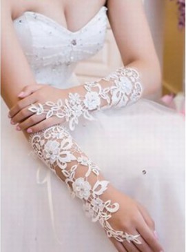 Élégante dentelle Gants blanc moderne de mariée