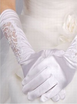 Gants de luxe taffetas blanc de mariée