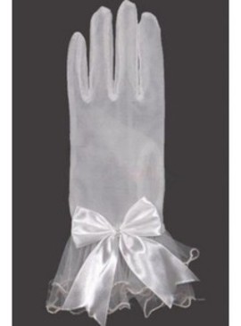 Tulle avec bowknot blanc Vintage | Gants Timeless mariée