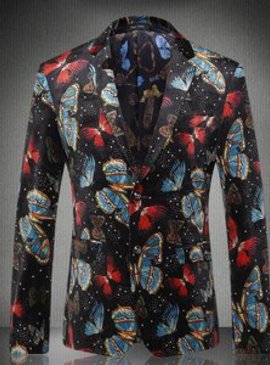 Loisirs papillon revers vintage jaqueta masculina imprimé