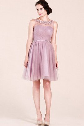 Robe de cocktail courte facile croisade au niveau de cou textile en tulle