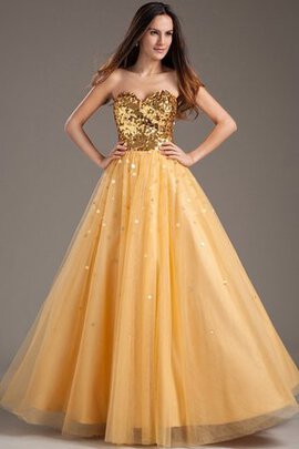 Robe de quinceanera brillant col en forme de cœur ligne a manche nulle textile taffetas