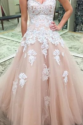 Robe de quinceanera naturel jusqu'au sol manche nulle de mode de bal textile en tulle