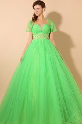 Robe douce seize en tulle avec perle ligne a de tour de ceinture empire col en forme de cœur