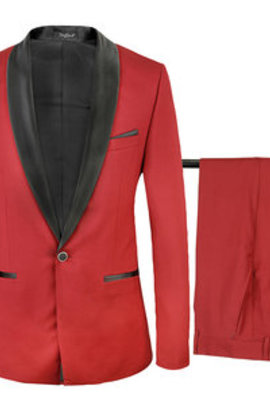 Costume ensemble rouge veste de mariage hôte fête
