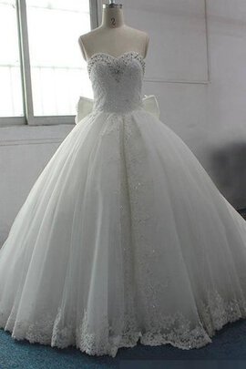 Robe de mariée avec chiffon en organza avec décoration dentelle de mode de bal cordon