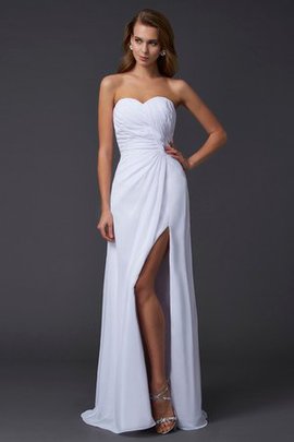 Robe de soirée longue fermeutre eclair col en forme de cœur avec fronce maillot