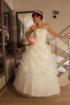 Robe de mariée de mode de bal longueur au ras du sol délicat en tulle naturel