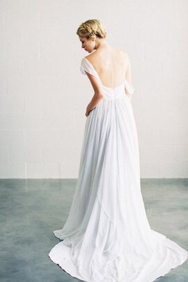 Robe de mariée nature avec chiffon col en forme de cœur ligne a de traîne courte