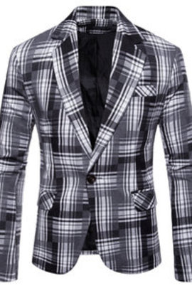 Nouveaux hommes mode manteau/hommes plaid costume veste fleur