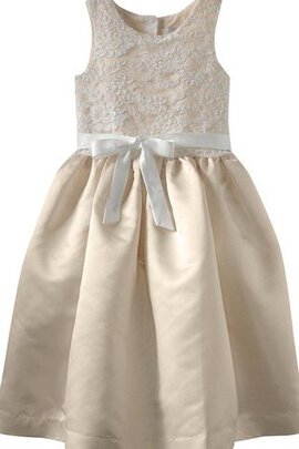 Robe cortège fille ligne a appliques manche nulle avec nœud