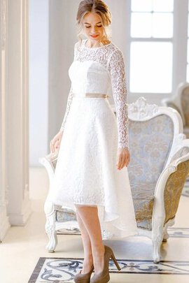 Robe de mariée facile bref cordon avec manche longue noeud