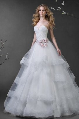 Robe de mariée longue entrecroisé avec perle avec lacets de mode de bal