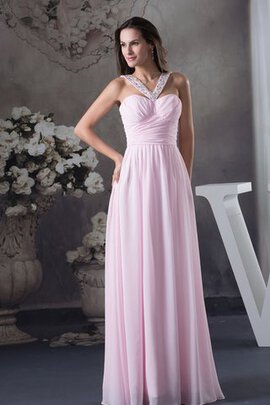 Robe de soirée plissé longue avec chiffon croisade avec perle