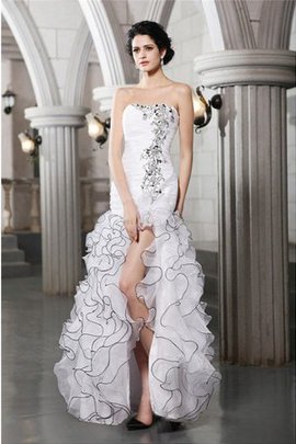 Robe de mariée de bustier jusqu'au sol fermeutre eclair de fourreau manche nulle