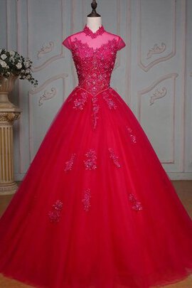 Robe de quinceanera avec gradins en organza appliques elevé de mode de bal