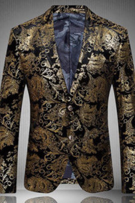 Floral classique marque hommes blazer décontracté imprimé