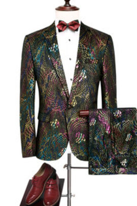 Haute qualité mode slim imprimer hommes mariage 5xl