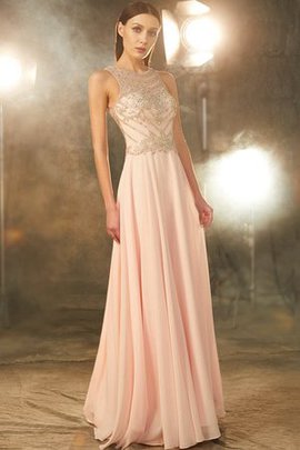 Robe de soirée naturel de princesse col u profond avec chiffon ligne a