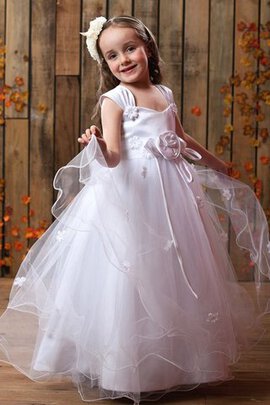 Robe cortège fille ruché ligne a textile en tulle avec fleurs