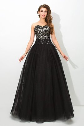 Robe de quinceanera naturel longue avec sans manches jusqu'au sol fermeutre eclair