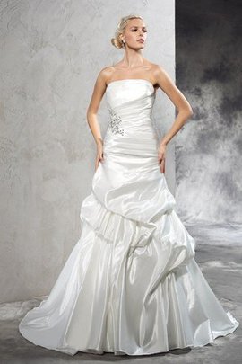 Robe de mariée longue plissage naturel manche nulle cordon