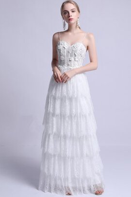 Robe de mariée avec zip honorable naturel longue romantique