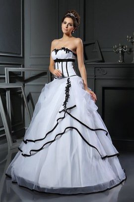 Robe de mariée naturel longue jusqu'au sol cordon manche nulle