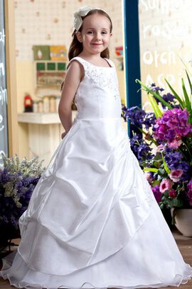 Robe cortège fille avec fleurs manche nulle appliques cordon