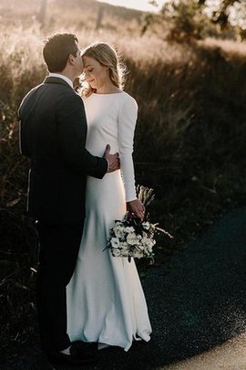 Robe de mariée fantastique longueru au niveau de sol de lotus au niveau de cou naturel