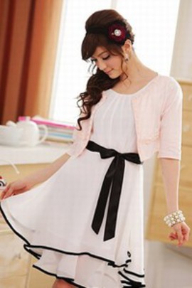 En taffetas rose Timeless avec bowknot Bolero