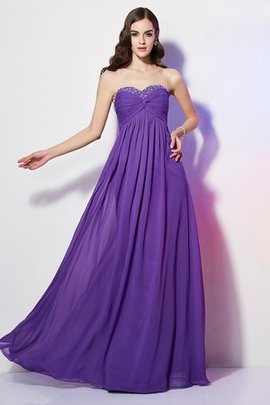 Robe de soirée longue avec perle avec chiffon de col en cœur avec zip