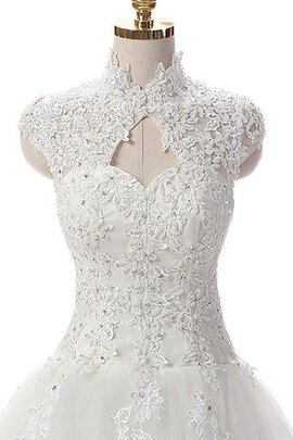 Robe de mariée avec perle noeud ligne a decoration en fleur jusqu'au mollet