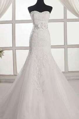 Robe de mariée en organza longueur au ras du sol avec lacets manche nulle en forme