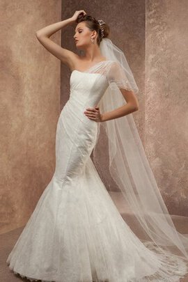 Robe de mariée longue naturel manche nulle de sirène de traîne moyenne