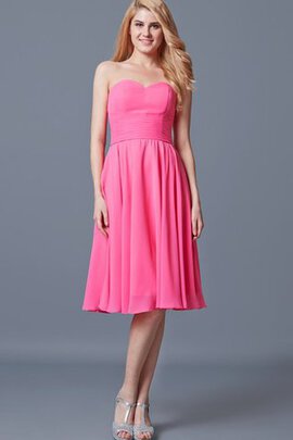 Robe demoiselle d'honneur facile avec chiffon manche nulle au niveau de genou fermeutre eclair