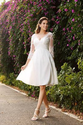 Robe de mariée bref de princesse v encolure ligne a fermeutre eclair