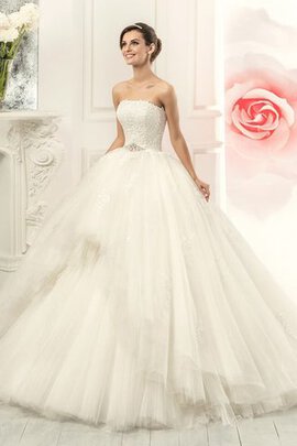 Robe de mariée decoration en fleur de mode de bal de bustier cordon avec gradins