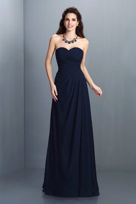 Robe demoiselle d'honneur longue avec chiffon avec zip avec fronce manche nulle