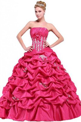 Robe de quinceanera naturel en satin avec lacets avec perle de mode de bal