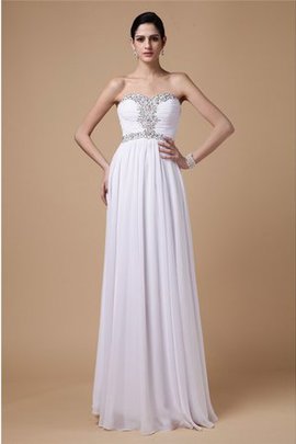 Robe de soirée longue naturel avec perle avec chiffon gaine