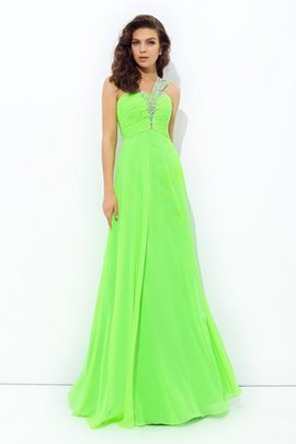 Robe de bal longue jusqu'au sol manche nulle d'épaule asymétrique avec chiffon