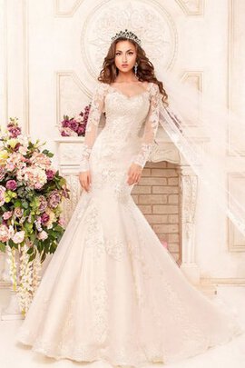 Robe de mariée delicat facile v encolure v col profonde avec manche longue