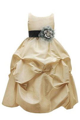 Robe cortège fille fermeutre eclair de mode de bal ligne a avec fleurs textile taffetas