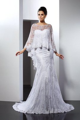 Robe de mariée longue manche nulle appliques col en forme de cœur de sirène