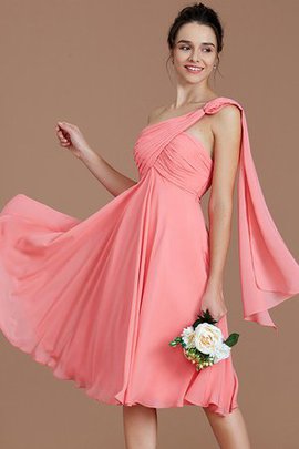 Robe demoiselle d'honneur bref avec chiffon de princesse ruché manche nulle