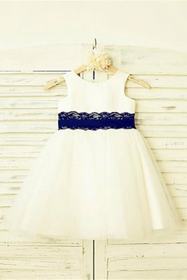 Robe cortège fille en tulle ligne a de princesse manche nulle encolure ronde