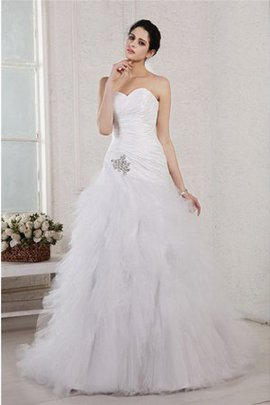 Robe de mariée textile taffetas de princesse de col en cœur cordon appliques