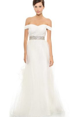 Robe de mariée a plage textile en tulle fermeutre eclair manche nulle avec ruban