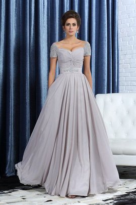 Robe mère de mariée longue avec perle de princesse en chiffon de col en cœur